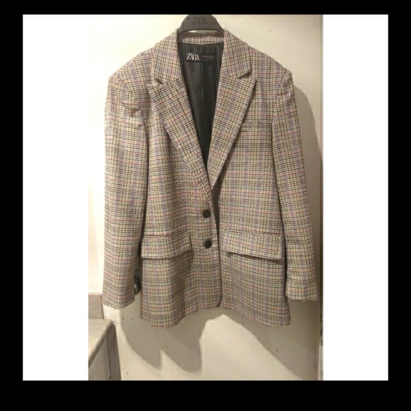 ✨HP✨Zara Chequered Blazer - Picture 1 of 12